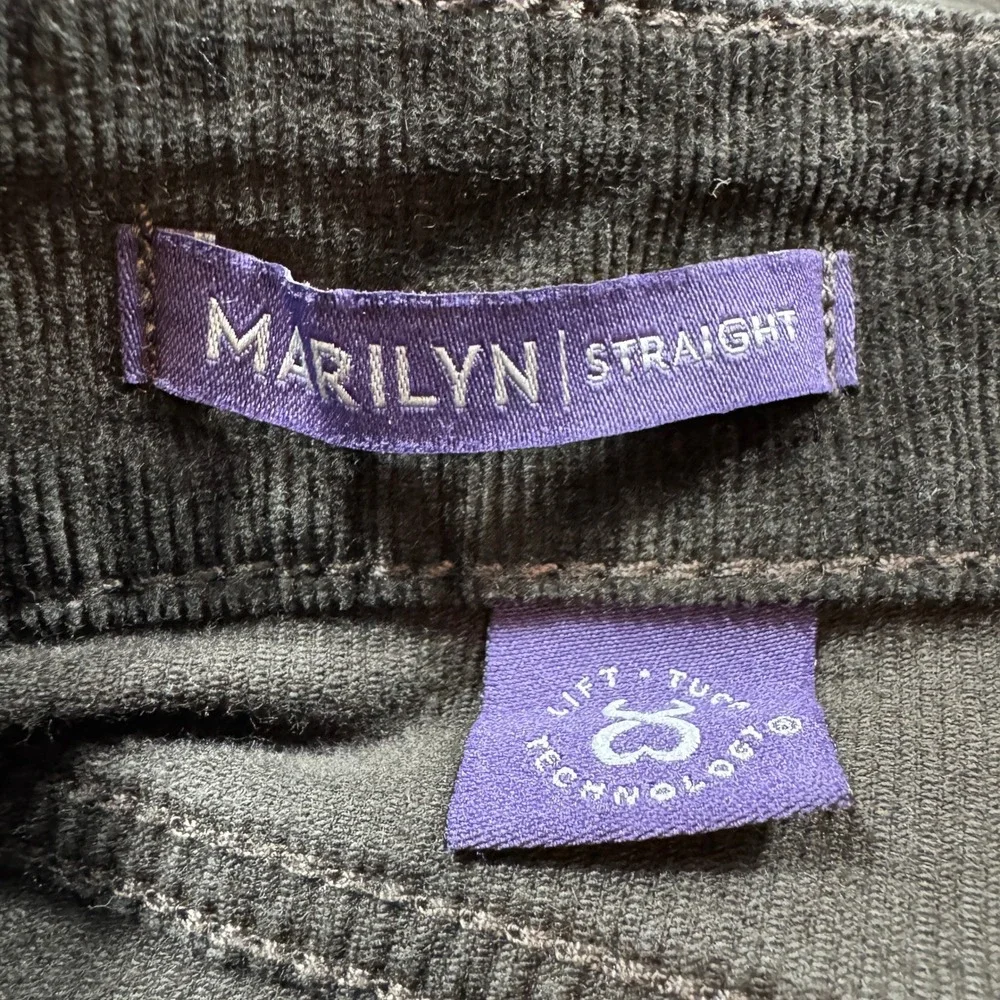 NYDJ Women's Corduroy Pants Marilyn Straight‎ Brown Size 10 Lift Tuck Stretch
